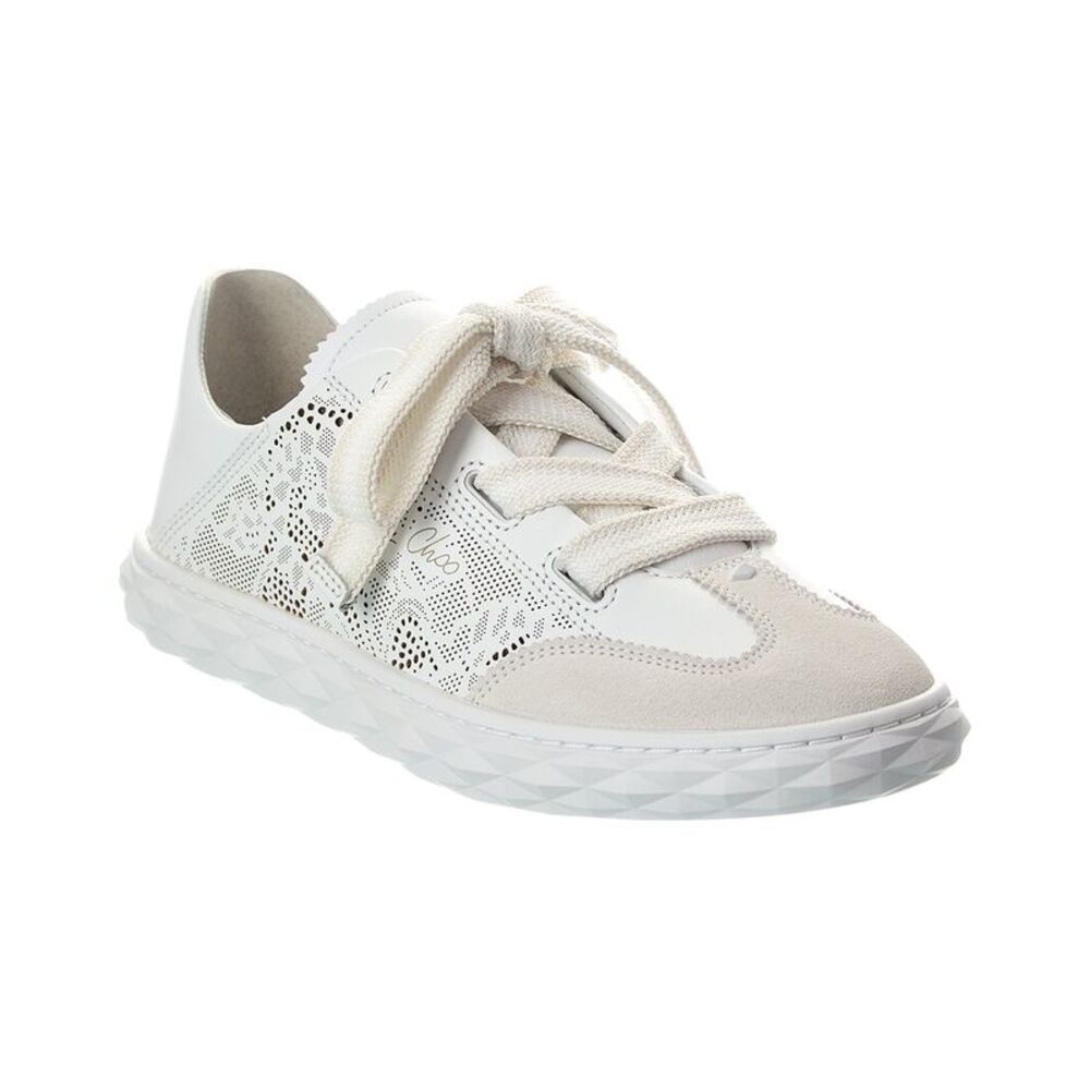Jimmy Choo Diamond Light Flex/F Leather Sneaker, White